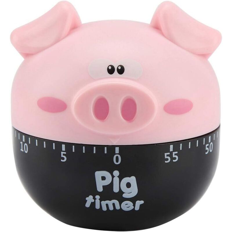 [neuwertig]niedlicher Cartoon-schweinchen-timer – Mechanischer Timer Für Die Kochzeitmessung (farbe: Rosa)