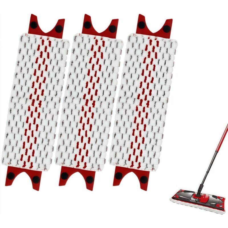 [neuwertig]set Mit 3 Ersatz-wischmoppköpfen Für Fransenmopps, Kompatibel Mit Ultramax/easy Wring Mikrofaser-fransenmopps (rot 35 X 14 Cm)