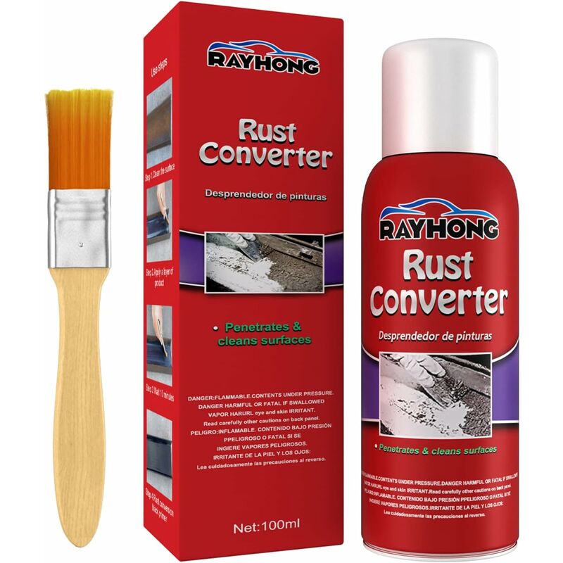 [neuwertig]mehrzweck-rostentferner, Rostschutzspray Für Fahrgestelle Mit Pinsel, Rostentferner Für Die Fahrzeugpflege Und -reinigung, 100 Ml
