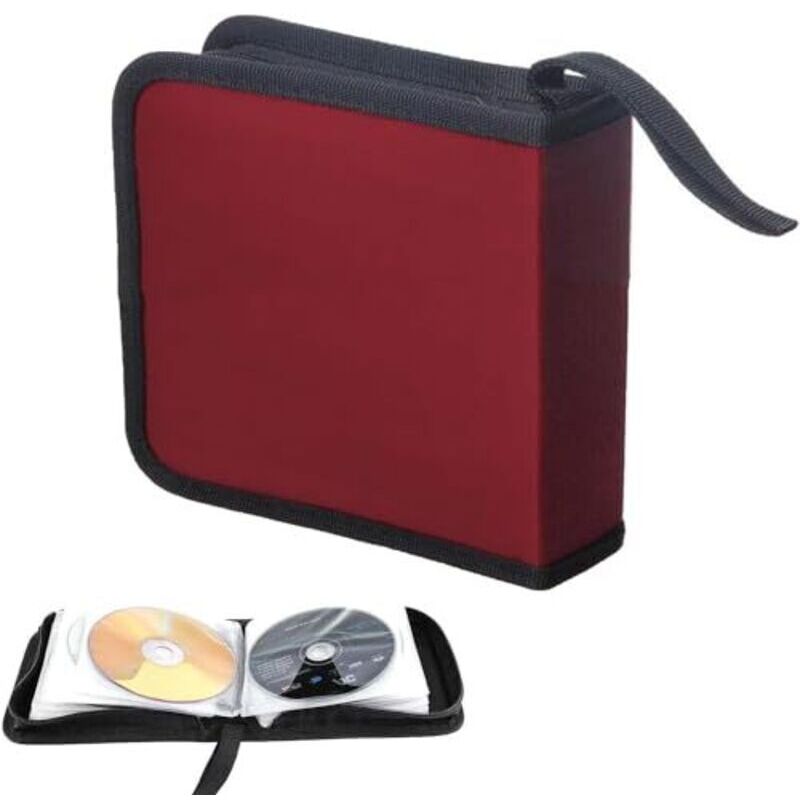 [neuwertig]ruikcoll Cd-tasche, Cd-aufbewahrungstasche Für Auto Und Zuhause, Cd-dvd-disc-aufbewahrungstasche Für 40 Discs, Rot