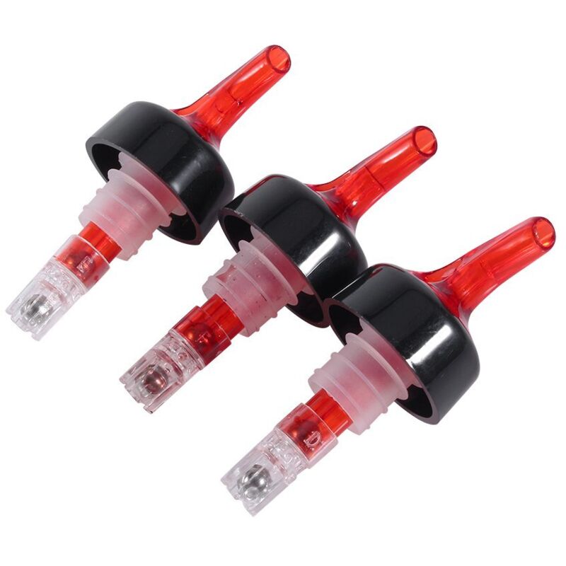 [neuwertig]quick Shot Spender Für Spirituosen (35 Ml, 3er-pack), Aus Transparentem Kunststoff, Mit Ausgießverschluss Für Weinflaschen Und Cocktails (rot).