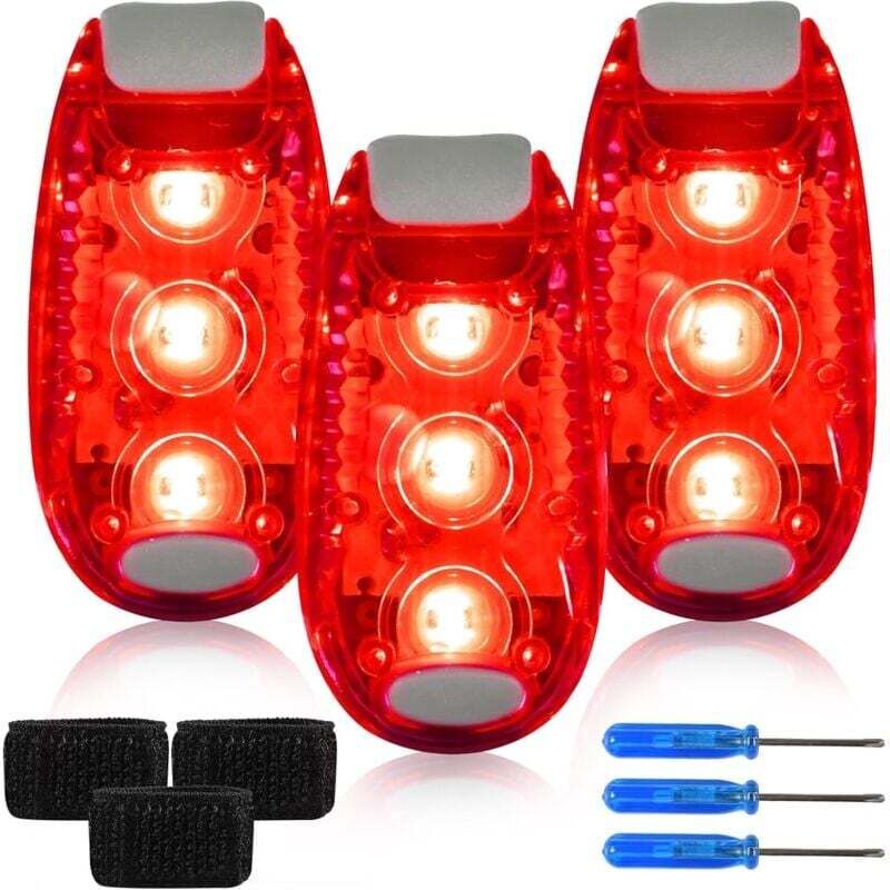 [neuwertig]set Mit 3 Blinkenden Led-schulranzen, Inklusive Befestigungen/leuchten Zum Laufen, Sicherheitslicht Für Kinder - Rucksack - Jogging - Kinderwagen [energieklasse A+]