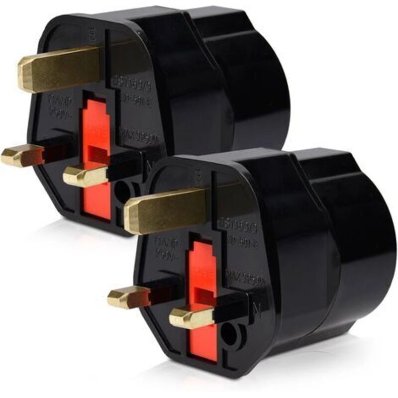 [jamais Utilisé]2x Uk-steckeradapter – Schuko Typ G – Französischer Stecker Auf Uk-stecker – Kompakter Reisestecker – Kompatibel Mit Mehreren Ländern