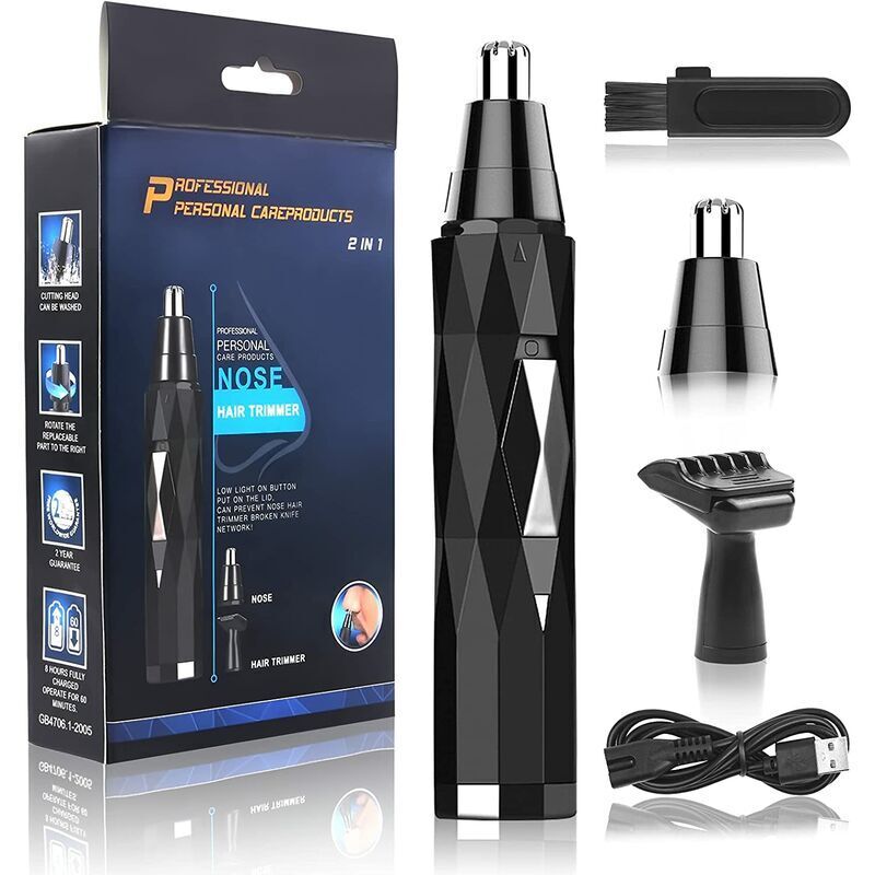 [jamais Utilisé]nasen- Und Ohrhaartrimmer, 3-in-1 Usb-wiederaufladbarer Elektrorasierer, Schmerzfreier Und Professioneller Augenbrauentrimmer Für Damen Und Herren, Nasentrimmer