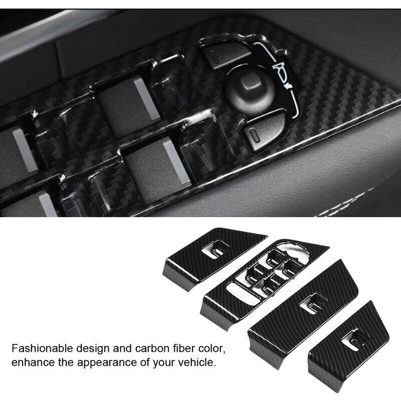 [neuwertig]jeffergarden 4-teiliger Fensterheberschalter-knopfrahmen Aus Kohlefaser Für Land Rover Range Rover Evoque 12-17