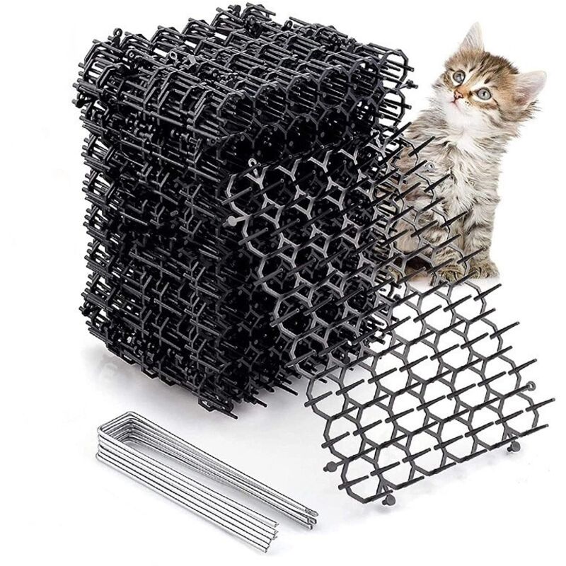 [neuwertig]set Mit 12 Katzenabwehrmatten Mit Spikes, 15,5 X 20 Cm, Gegen Graben, Zum Schutz Von Rasen Und Garten