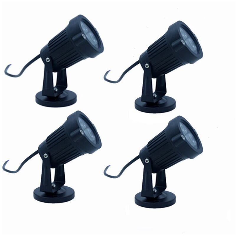 [neuwertig]4er-set Außenbeleuchtung Mit Sockel, 3 W, 220 V, Ip65, Dimmbar, Wasserdicht, Led-flutlicht, Gartenwegbeleuchtung Für Pflanzen, Balkon, Terrasse, Weingarten, Hotel, Rasen – Warmweiß [energie