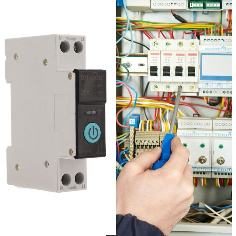 [neuwertig]din-schienen-leistungsschalter, Intelligenter Wlan-schalter, Drahtlose Fernbedienung Für Mobiltelefone, 3 Synchronisationsmodi, Funktion Für Haushaltsgeräte, Geeignet Für Den Heimgebrauch (