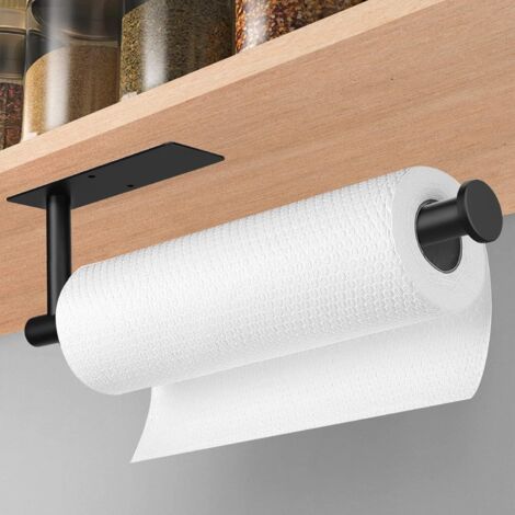 [neuwertig]papierhandtuchhalter, Selbstklebender Oder Bohrfester Küchenrollenhalter Zur Unterbaumontage, Papierhandtuchhalter Aus Edelstahl Für Bad Und Küche, Schwarz