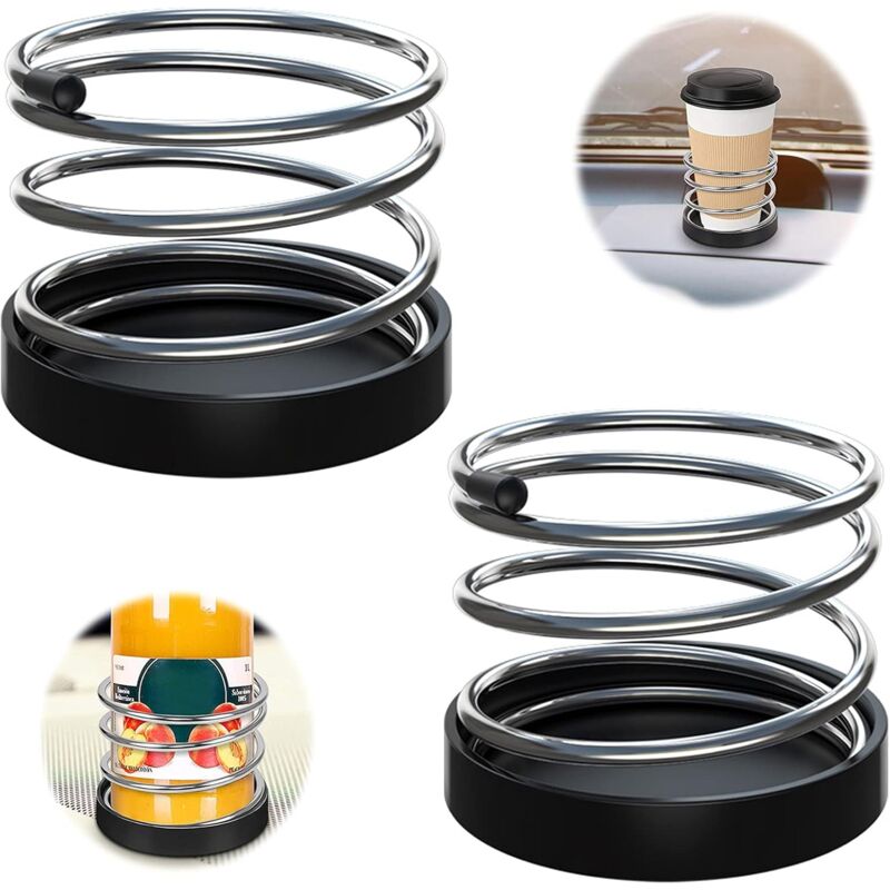 [neuwertig]universal-auto-getränkehalter (2 Stück), Universal-kaffeebecherhalter Mit Federmechanismus, Metall-wasserbecherhalter, Universal-getränkehalter (schwarz)