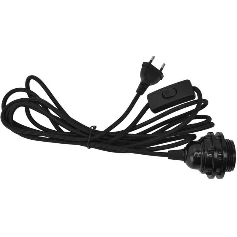 [neuwertig]e27 Hängelampenfassung Mit Schalter, Kabel Und Eu-stecker (100-240 V)