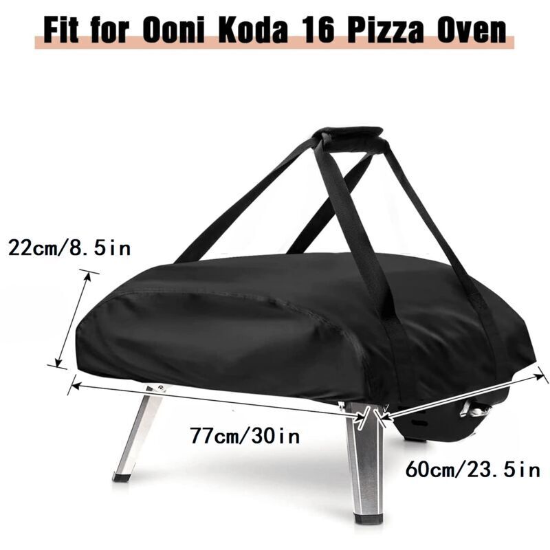 [neuwertig]schutzhülle Für Pizzaofen (77 X 60 X 22 Cm) Für Ooni Koda 16, 420d Oxford-gewebe, Tragbar, Wasserdicht, Wetterfest, Zubehör Für Den Außenbereich, Schwarz
