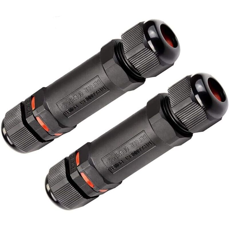 [neuwertig]wasserdichte Anschlussdosen, 2er-pack, Ip68-schutzart - Anschlussdosendurchmesser 1 Mm-13 Mm - Einfache Installation (schwarz, Pvc)