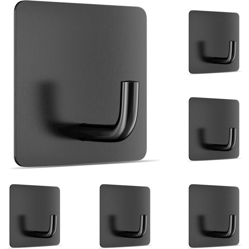 [neuwertig]stück Selbstklebende Edelstahlhaken, Wandhaken Ohne Bohren, Haken-set Zum Aufhängen Von Bad-, Küchen-, Decken-, Wand-, Tür-, Bademantel- Und Handtuchhaltern (schwarz)