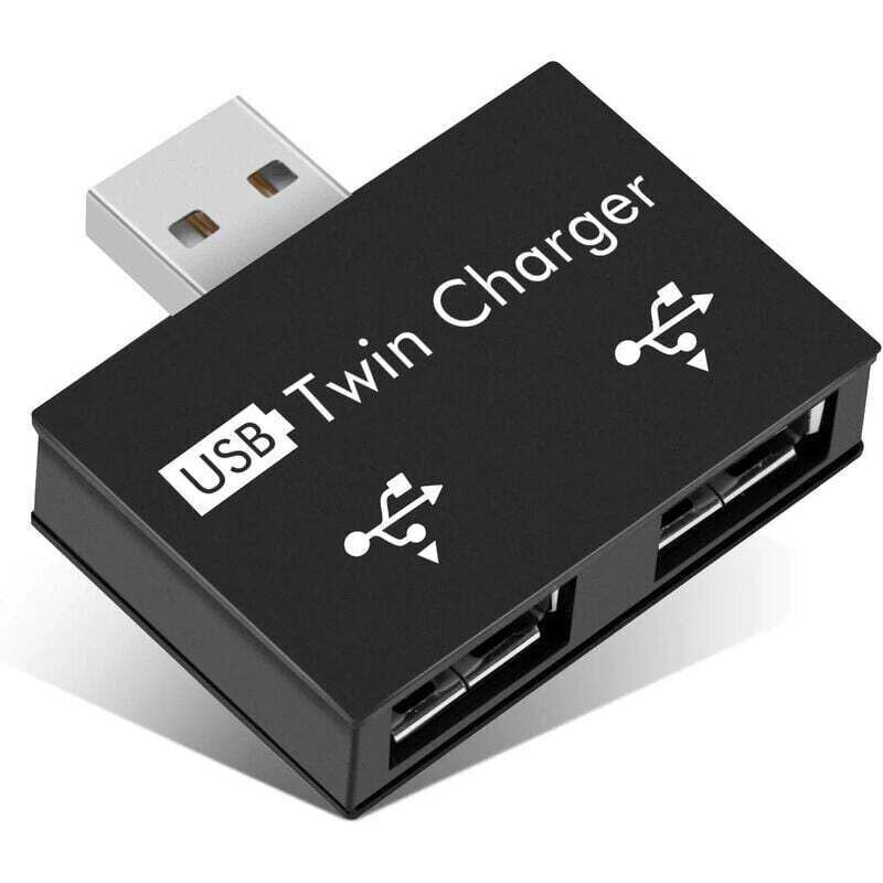 [neuwertig]2x Usb 2.0 2-port Tragbarer Usb-hub, Stecker Auf Zwei Usb-buchsen Adapter Für Laptops Und Desktop-computer (schwarz)