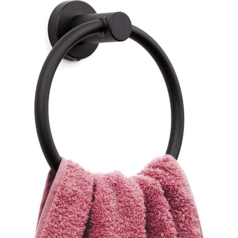 [neuwertig]handtuchring – Mattschwarz – Moderner Handtuchhalter – Für Die Badezimmerwand – Edelstahl Sus304