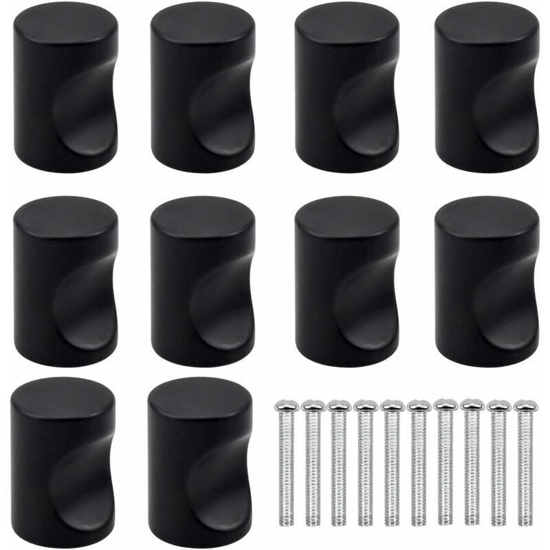 [neuwertig]10 Stück Schwarze Schubladengriffe, Möbelknöpfe, Runde Schubladenknöpfe Mit Einem Loch, Moderne Türknöpfe, Möbelgriffe Für Schrank, Kleiderschrank, Küche, Kinderzimmer (schwarz)