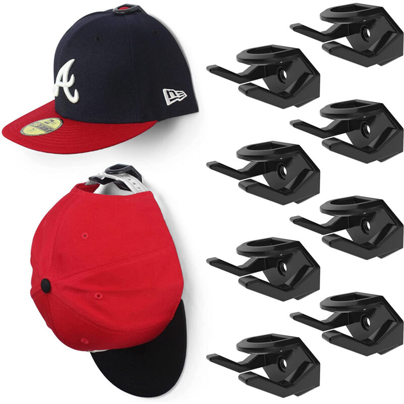 [neuwertig]wandmontierte Huthaken (8er-pack) – Hutablage Für Baseballkappen, Schwarz