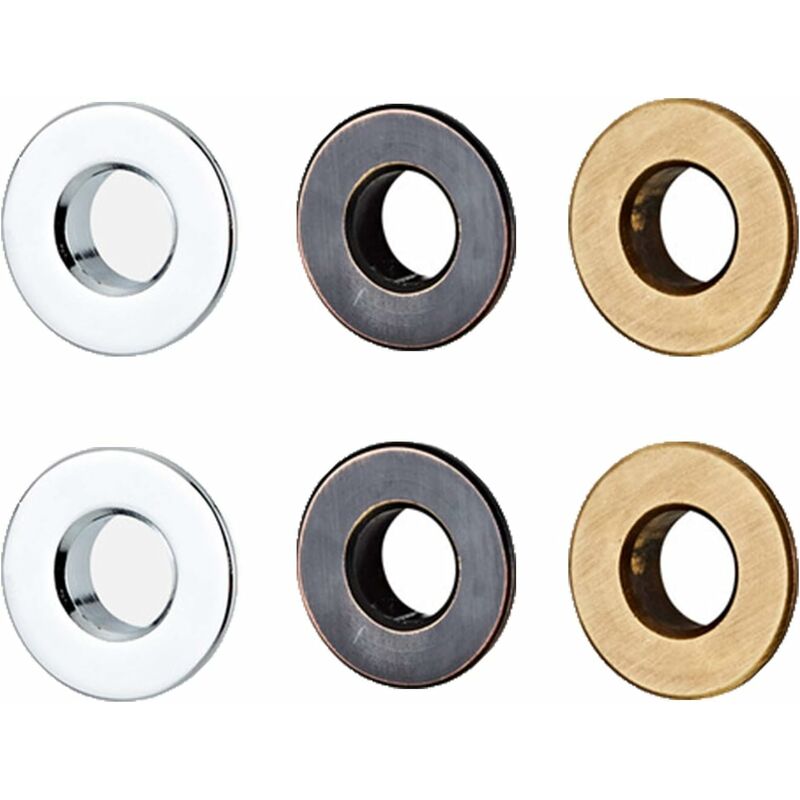 [neuwertig]6 Stück Überlaufringe, Messingring-einsätze, Spülbecken-überlaufringe, Ersatzteil Für Badezimmer- Oder Küchenspülen (chrom, Schwarze Patina, Antikfarbe)