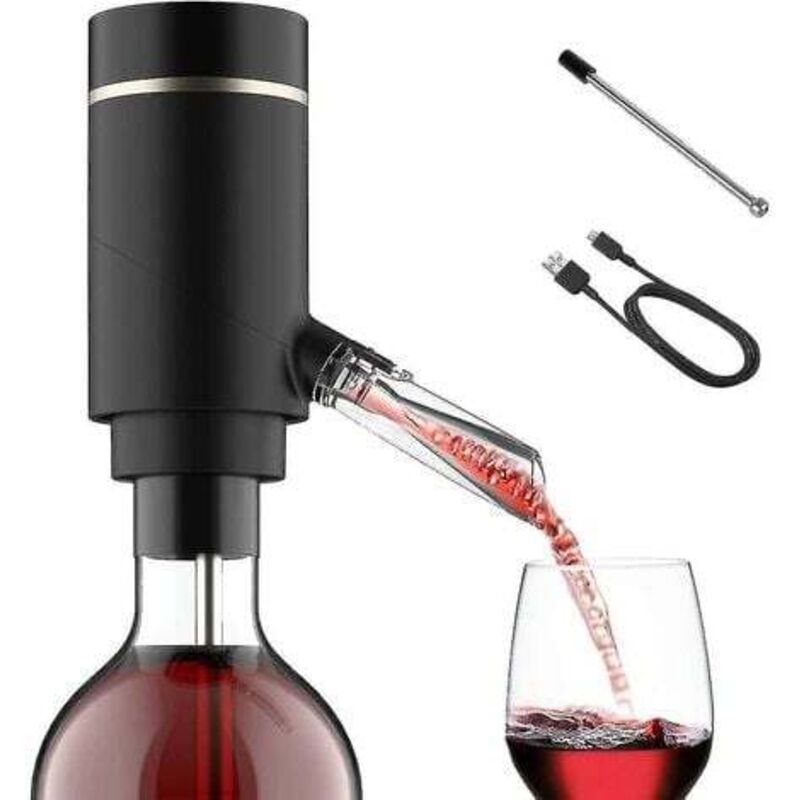 [neuwertig]elektrischer Weinausgießer Mit Belüftung – Intelligenter, Automatischer Weinfilter, Ein-knopf-oxidation, Belüftungsfunktion (ein/aus), Verlängerungsschlauch Und Micro-usb-kabel