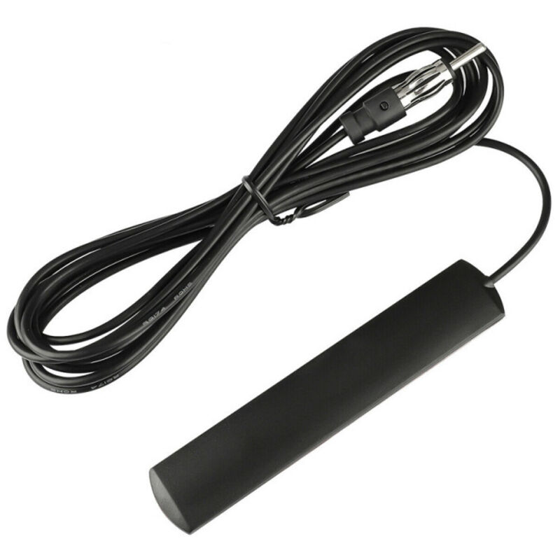 [neuwertig]autoradioantenne Mit Klebeadapter Für Die Windschutzscheibe (din-stecker) Und 3 M Kabel, Kompatibel Mit Pkw, Lkw, Suv, Jeep, Fm/am-radioverstärker Und Hd-playern