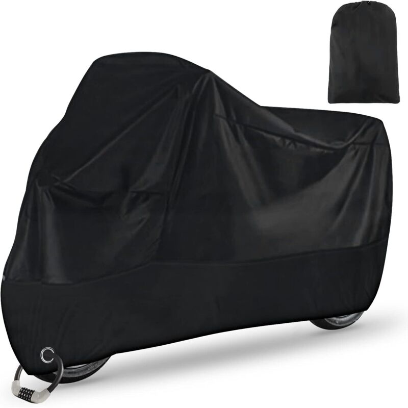 [neuwertig]wasserdichte Motorradabdeckung Für Winter Und Sommer, Xxl Mit Schlossöffnung, Schutz Vor Staub, Schnee, Regen, Wind Und Uv-strahlung, Plane Für Roller Und Fahrrad, 245 X 105 X 125 Cm, Schwa