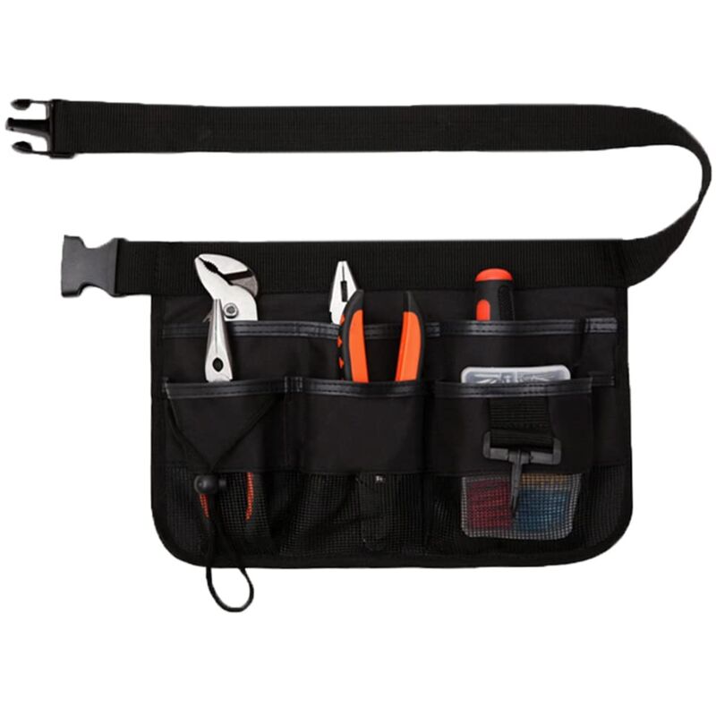 [neuwertig]gartengerätegürtel, Verstellbare Werkzeuggürteltasche, Werkzeughaltergürtel, 7 Taschen, 600d Oxford-gewebe (schwarz)