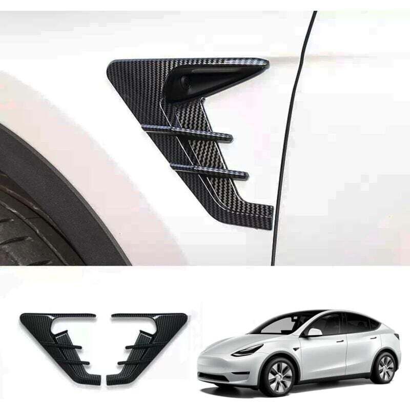 [neuwertig]schutzhülle Für Die Seitenkamera (hw4.0) Für Tesla Model Y 2024, Blinkerabdeckung Für Model Y Mit Hw4.0 (model Y, Glänzendes Carbonfaser-muster)