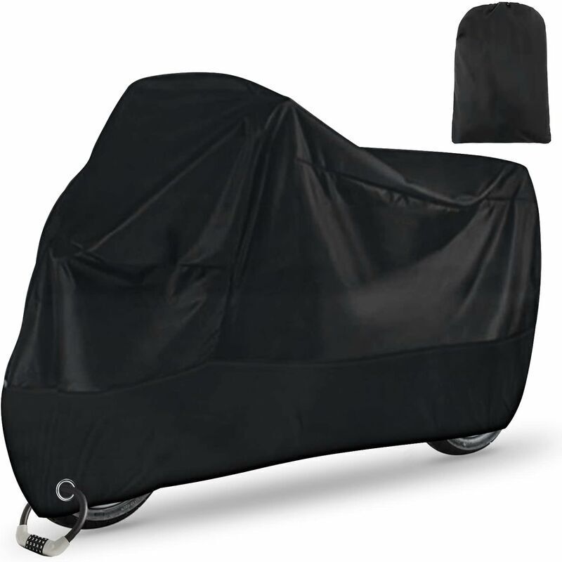 [neuwertig]wasserdichte Motorradabdeckung Für Den Außenbereich, Winter/sommer, 210d Oxford Xxl Mit Schlossöffnung, Schutz Vor Staub, Schnee, Regen, Wind Und Uv-strahlung, Plane Für Roller/fahrrad, 245