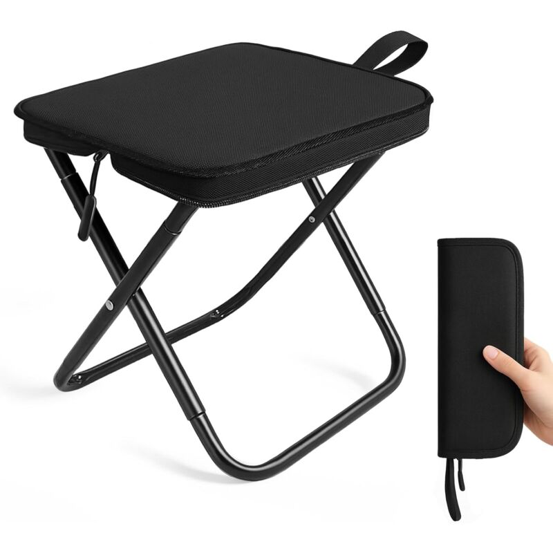 [neuwertig]klapphocker, Leichter Campinghocker Aus Stahl – Tragkraft 120 Kg, Ideal Zum Angeln, Gärtnern, Campen, Für Strand Und Reisen