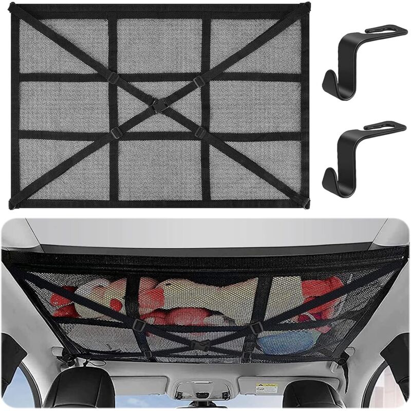 [neuwertig]dachgepäcknetz 90 Cm X 65 Cm, Universelle Gepäcktasche Für Reisen Und Organisation, Vier Dacharmlehnen Für Suv Und Van