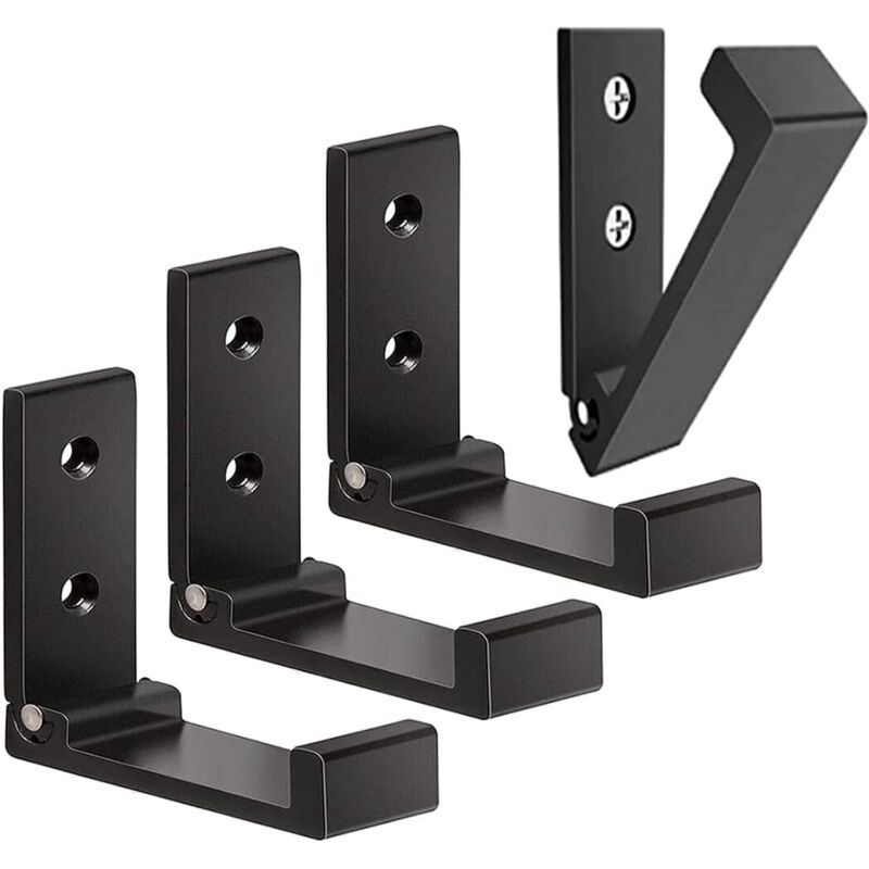 [neuwertig]4er-set Klappbare Wandhaken – Unsichtbare Kleiderhaken, Wandhaken Aus Aluminium, Wandhaken Aus Aluminiumlegierung, 90°-klappkleiderhaken – Schwarz