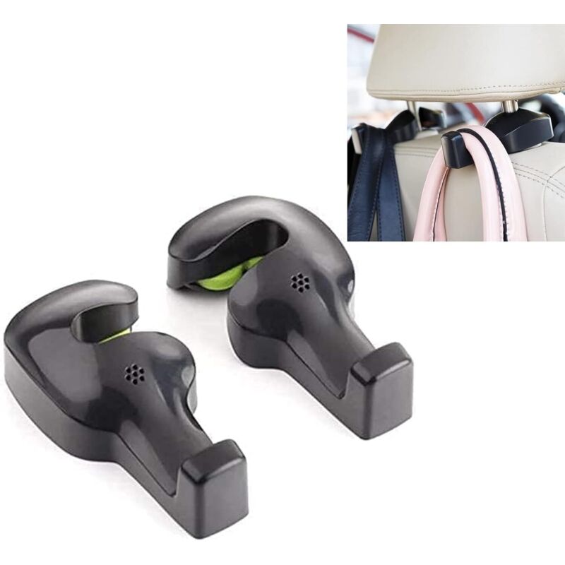 [neuwertig]universeller Autositzhaken Zur Befestigung Von Einkaufstaschen/stoffhandtaschen (schwarz - 2er-set)