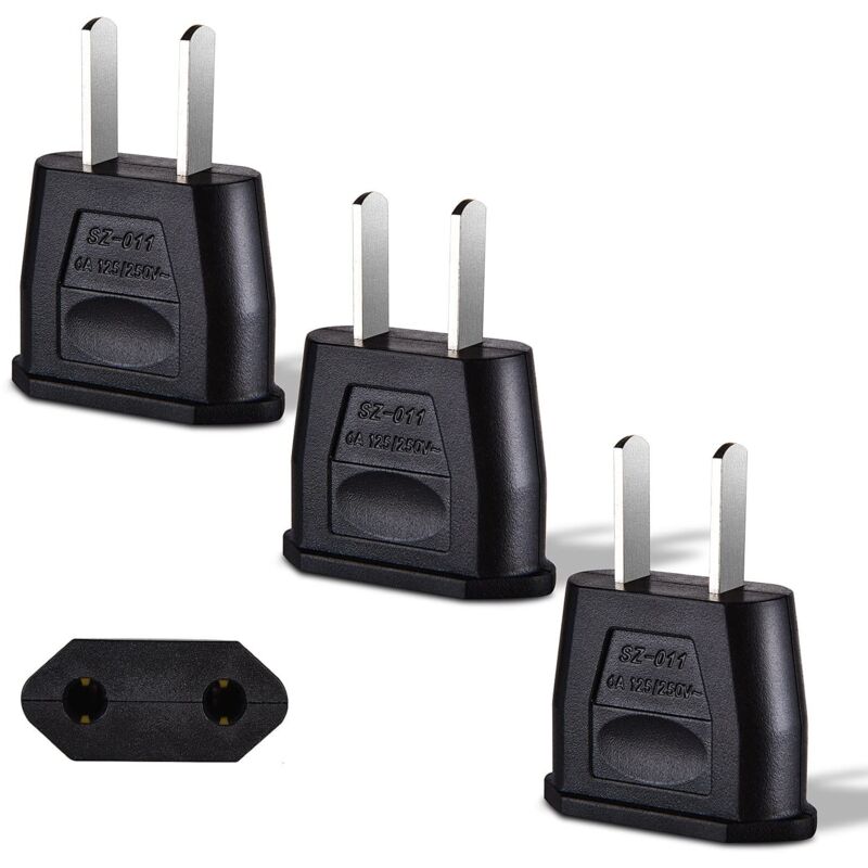 [neuwertig]us-steckeradapter, Reiseadapter 3 X Japan-steckeradapter, Frankreich-zu-usa-steckeradapter, Japan-adapter Für Europa, Kanada, Mexiko (schwarz)