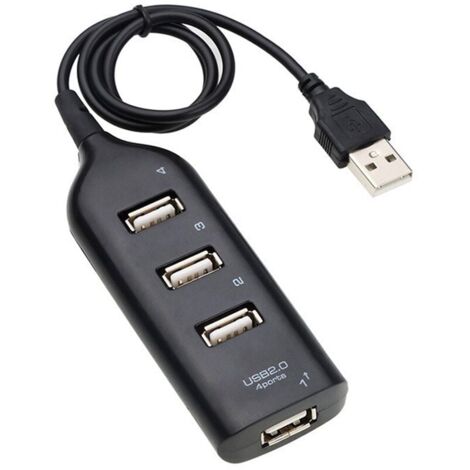 [neuwertig](schwarz) Usb 2.0 Multi-usb-splitter, High-speed-4-port-usb-adapter Für Laptop-empfänger, Computerzubehör