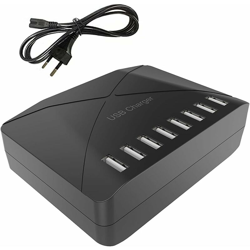 [neuwertig]40-w-usb-ladegerät, 8-port-multi-usb-ladehub Mit Intelligenter Erkennung, Usb-ladestation Mit Mehreren Anschlüssen Für Smartphones, Tablets Und Andere Geräte