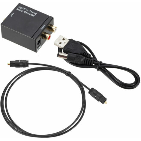 [neuwertig]digital-analog-audio-wandler, Optischer Audio-zu-cinch-audio-umschalter, Toslink-koaxial-av-umschaltbox, Schwarz, Thsinde