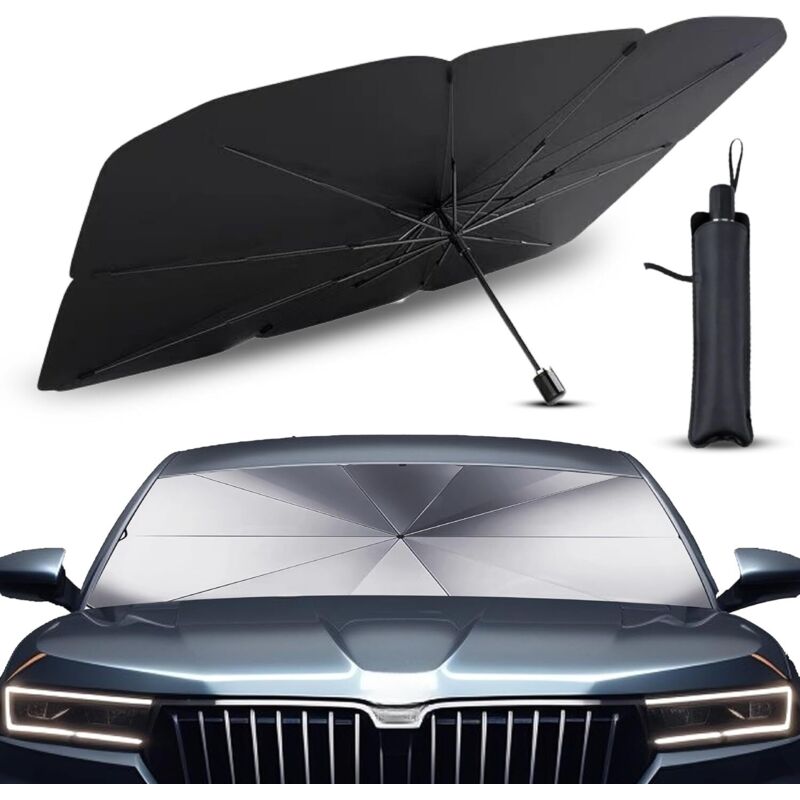 [neuwertig]sonnenschutzblende Für Die Frontscheibe Von Pkw Und Suvs. Uv-beständig, Mit 360° Drehbarer Achse Und Titanbeschichtung (1140 X 80 Cm).