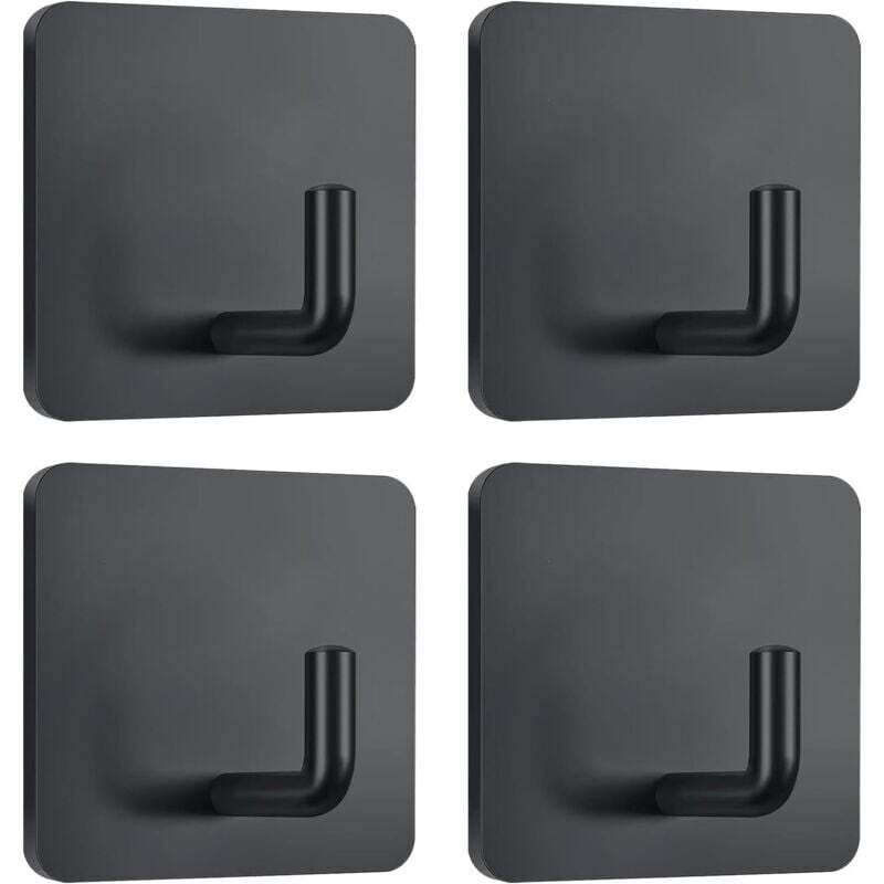 [neuwertig]selbstklebende Haken Für Handtücher, Kleider, Mäntel, Edelstahl, 4er-set, Schwarz