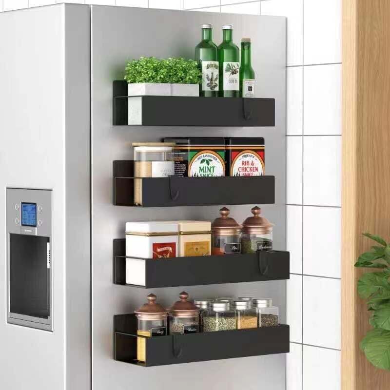 [neuwertig]gewürzregal, 4er-set Magnetische Gewürzregale Für Den Kühlschrank, Aufbewahrungsregale Für Die Küchenorganisation Und -aufbewahrung