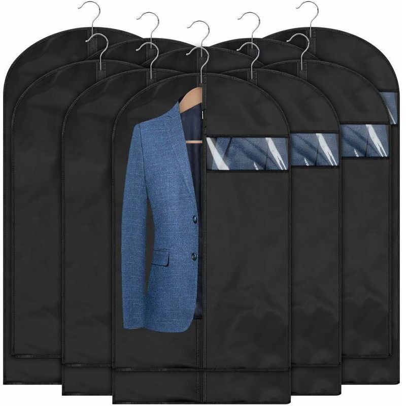 [neuwertig]set Mit 10 Hochwertigen Kleidersäcken, Schwarz, 5 Stück 60 X 100 Cm + 5 Stück 60 X 120 Cm