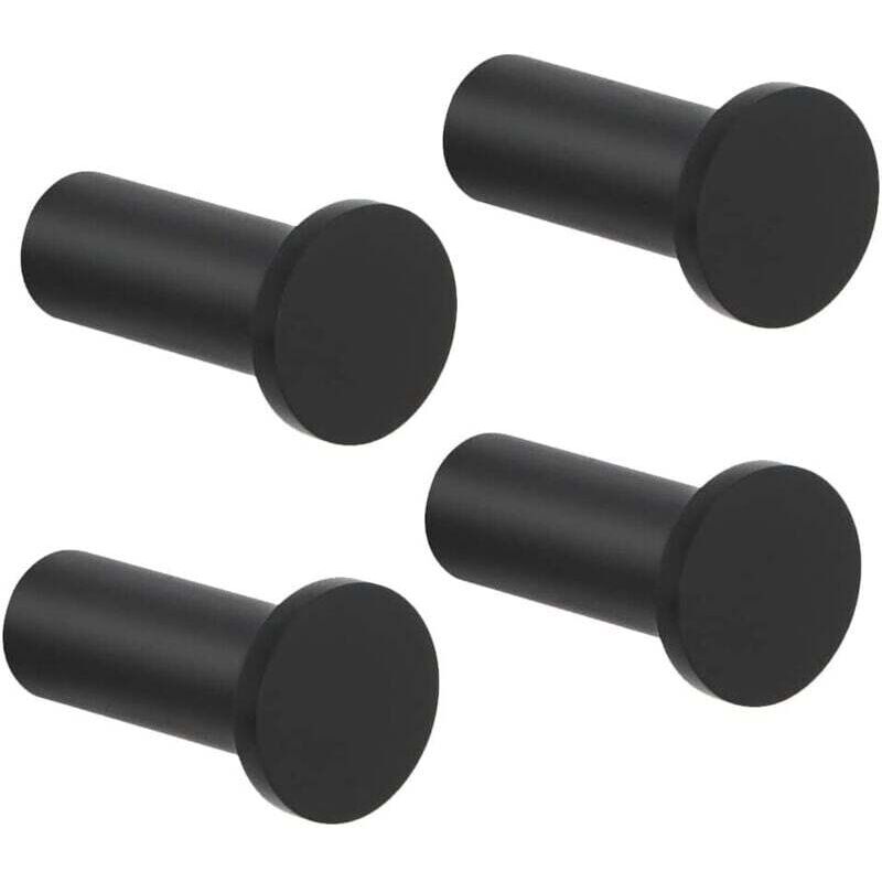 [neuwertig]set Mit 4 Runden Schraubhaken, Robuste Handtuchhalter Aus Edelstahl Für Bad, Schlafzimmer, Küche, Eingangsbereich, 16 X 35 Mm, Schwarz