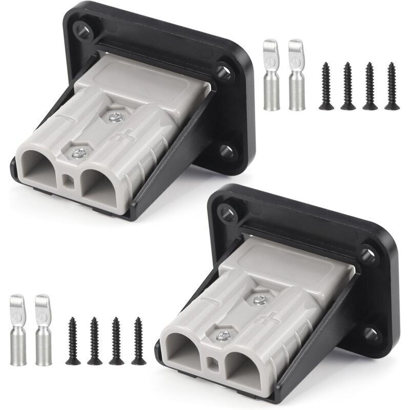[neuwertig]2er-pack 50a Einbau-ladebuchsen, Batterieanschlüsse Mit Montageplatten, Kompatibel Mit Anderson Sb50, Einbau, Für Wohnwagen, Lkws Und Gabelstapler