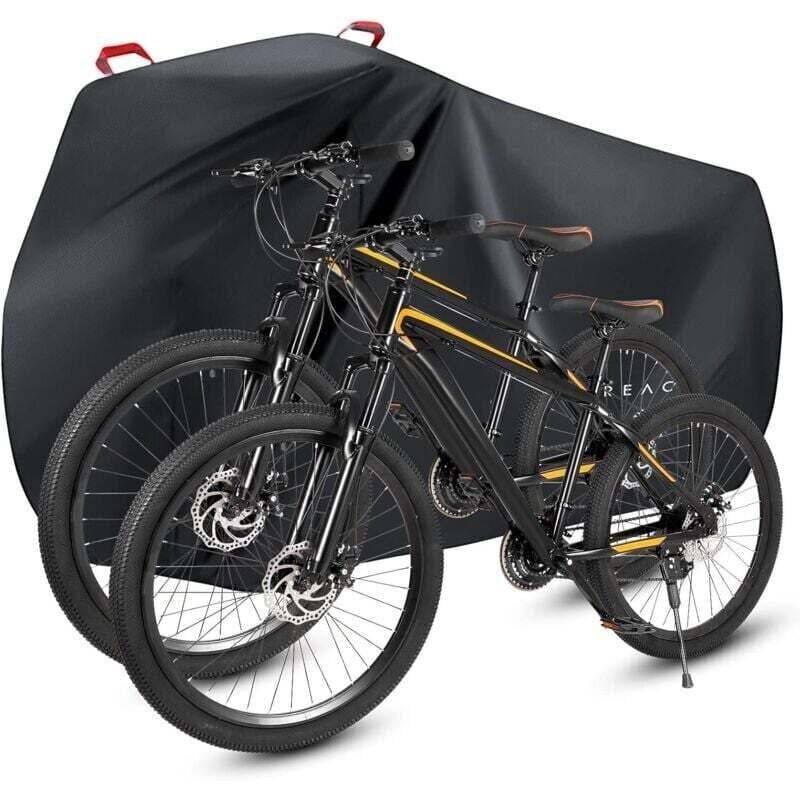 [neuwertig]wasserdichte Fahrradabdeckung, Outdoor-schutzhülle Für 1 Oder 2 Fahrräder, 210d Nylon-fahrradregenschutzhülle Mit Befestigungslöchern, Wasserdicht, Staubdicht, Schneedicht, Uv-beständig (xl