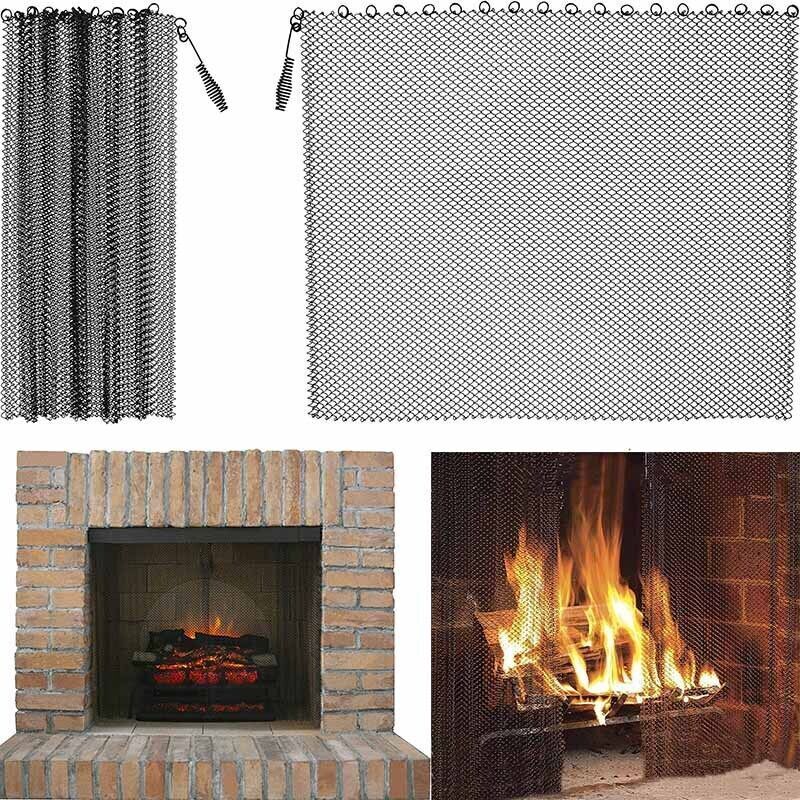 [neuwertig]feuerschutzvorhänge Verhindern, Dass Funken Ihren Kamin Oder Teppich Beschädigen. Funkenschutzgitter Mit Zubehör – 2-teilig (2418 Zoll/6145,7 Cm)