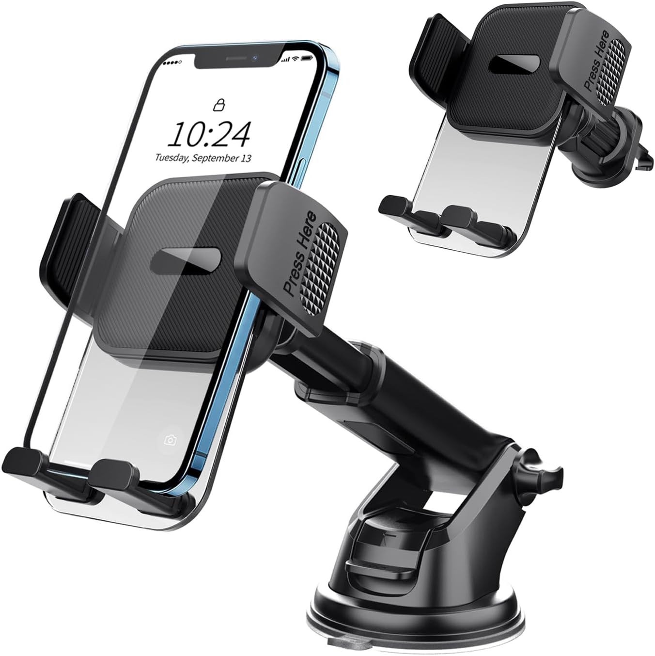 [neuwertig]autohandyhalterung, 360°-drehung Und Einhandbedienung, Bequemere Stand- Und Hängepositionen, Geeignet Für Smartphones Von 4-7 Zoll