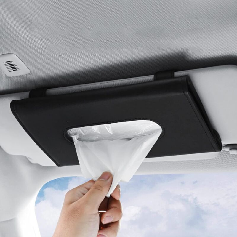 [neuwertig]taschentuchbox Für Die Sonnenblende Im Auto, Taschentuchhalterclip Aus Leder Für Die Sonnenblende Im Auto, Für Rücksitz, Sonnenblende Und Rückenlehne Im Auto (schwarz)