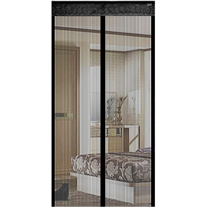 [neuwertig]magnetischer Türvorhang, Automatisch Schließend, Insektenschutz, Fliegen- Und Mückenschutz, Mit Magneten Und Klebestreifen, Ohne Bohren, (90 X 210 Cm, Schwarz)