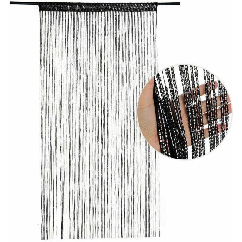 [neuwertig]seil-türvorhang, 200×100 Cm, Fliegenschutz-türvorhang, Fadenvorhang, Fensterdekoration, Raumteiler, Pailletten Für Tür, Wand, Fenster