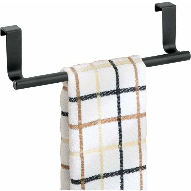 [neuwertig]handtuchhalter, Hängehaken Für Geschirrtücher Über Einem Schrank, Ideal Für Küche, Bad Oder Garage. Breite: 23 Cm. Farbe: Mattschwarz.